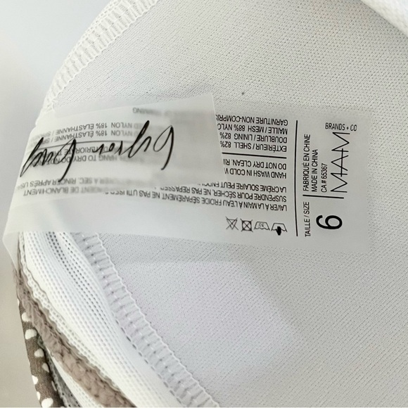 NWT Byron Bay Women's Ellie Bralette‎ Bikini Top in Taupe Polka Dot Size 6 - Picture 11 of 12